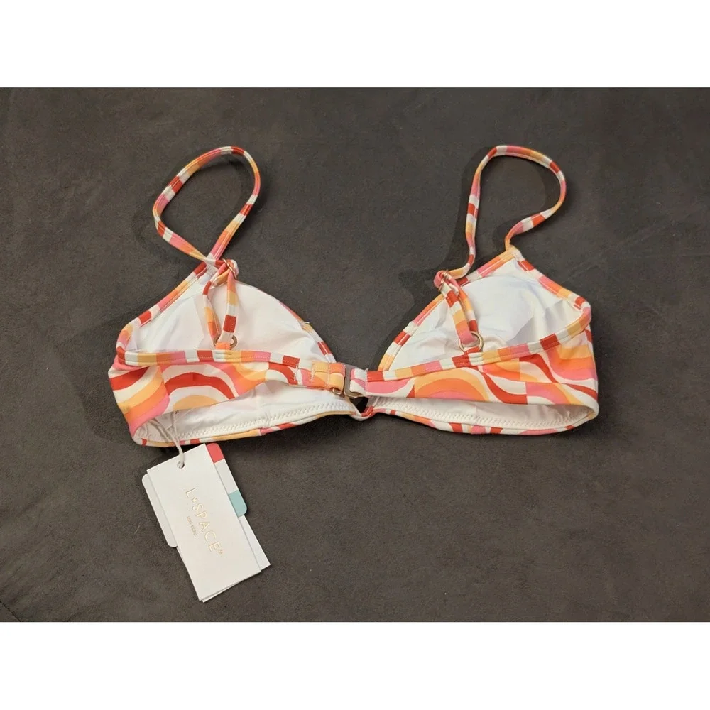 L*Space Helena Top By The Waves Retro Bikini Swim Small NEW 70s Resortwear Boho